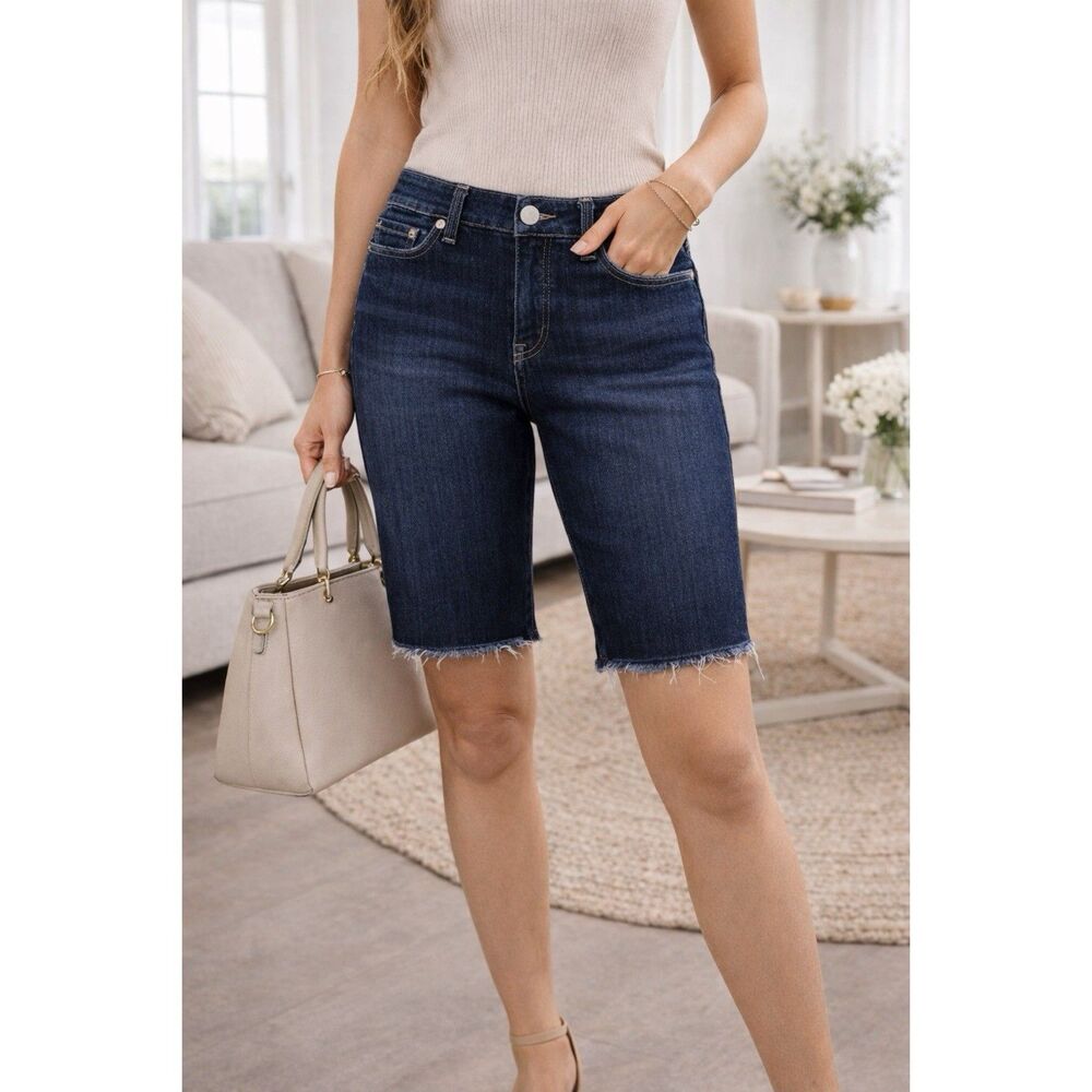 Paige Denim Shorts Size 29 Blue Cutoff Raw Hem Stretch Jean Shorts‎ Casual